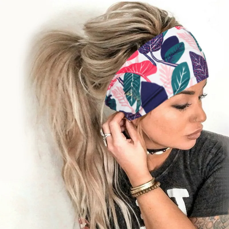 2020 Hot Sale Bohemia Headpiece Women Stretch Headwear Headbands Bandage Stretch Girl Wide Hair Bands Headwrap Scarf Hairbands