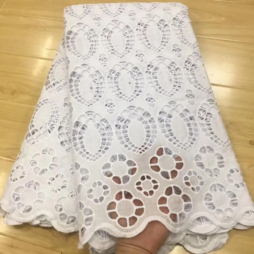 Белая кружевная ткань камни швейцарская вуаль кружева в швейцарской хлопковой кружевной ткани детские ткани Дубай материалы 5 ярдов