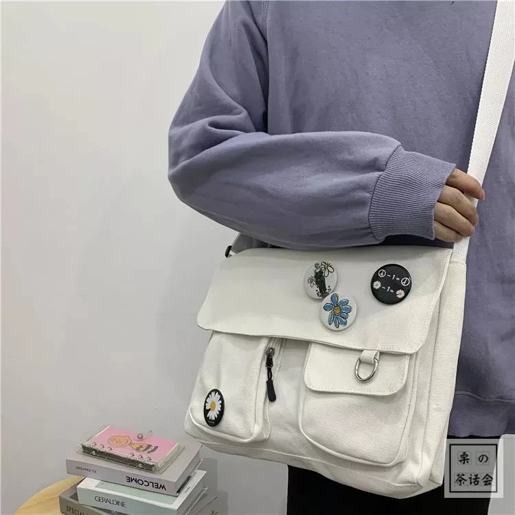 H9072e84e9c6644c8a01dc6c23cf56075M Xierya Women Canvas Messenger Bag Youth Ladies Fashion Shoulder Bag Student Large Capacity Female Crossbody Bags Woman Packet