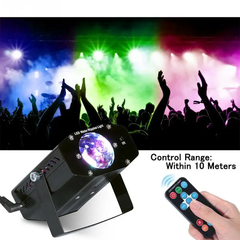 7 Colors Effect Water Ripples Disco KTV Party Banquet Sound Activated Stage Light Bar Remote Control Accessories Microphone Led