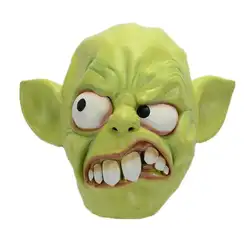1 шт. Хэллоуин страшная зеленая маска для лица Wry рот маска с выступающим зубом Quirky реквизит голова одежда для Хэллоуина Карнавал Вечерние