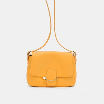 

Coated Cowhide Leather Shoulder Messenger Bag Fashional Multi-function Small Square Bag 2020 New Arrival Solid Color Handbag