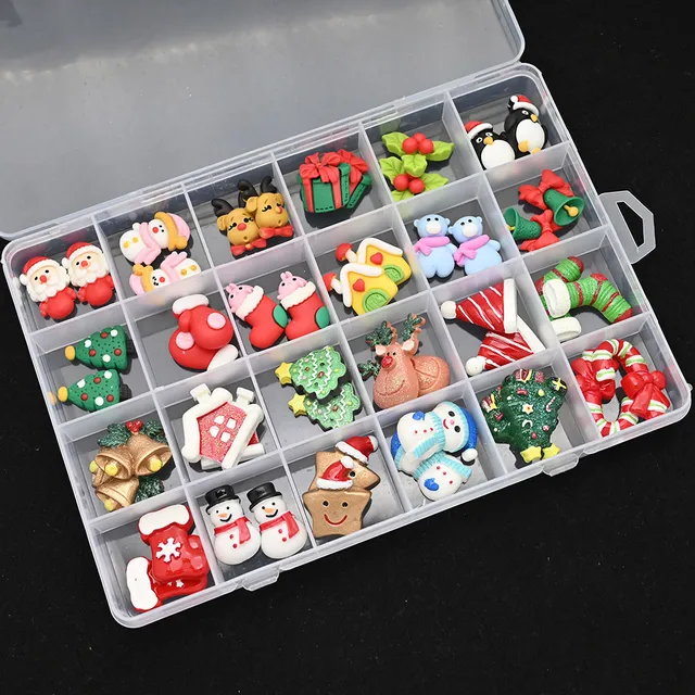 1BOX Jewelry Germ Nail Charms Luxury Kawaii Kit Crystal,Acrylic Flower,Rhinestones,Resin,Butterfly,Bear 3D Nails Decorations @MF 48pcs