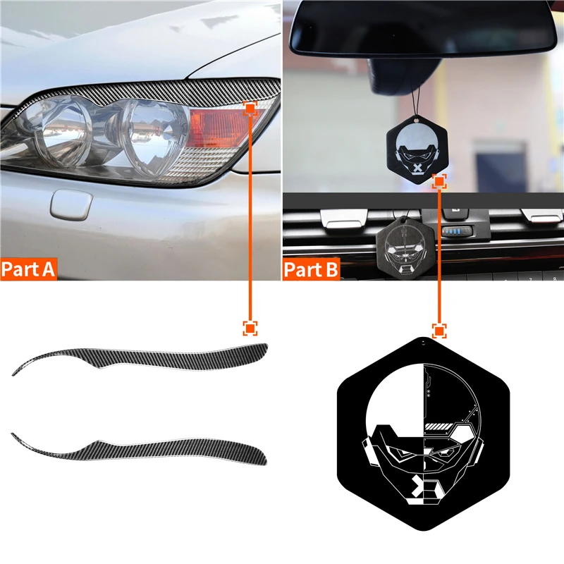 

High Quality Real Carbon Fiber Car Styling Headlight Eyebrow Eyelid Sticker Trim For Lexus IS IS200 IS300 Altezza XE10 1998-2005