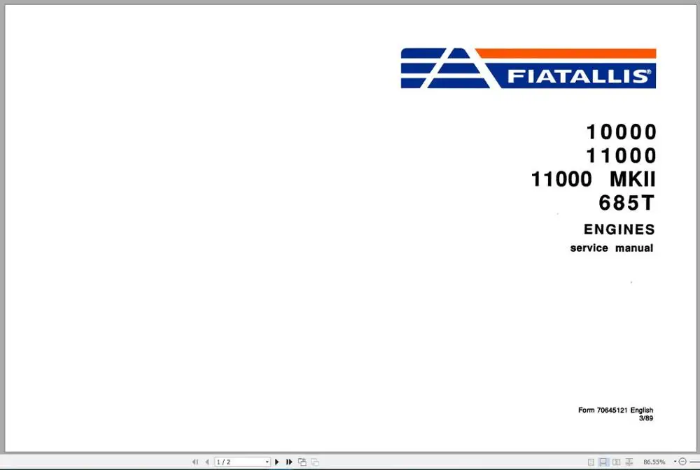 ForFiat Allis тракторный сервис оператор библиотеки и техническое обслуживание