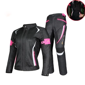 

Motorcycle Jacket Women Breathable Mesh Jacket Motorbike Motocross Racing Protective Gear Protection Windproof riding clothes r1