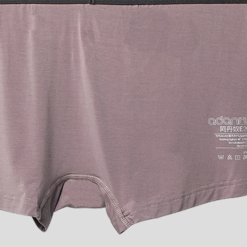 Male Underwear Elastic Wide Belt Men Underpant Solid Cotton Panties Model Boxer Sexy Plus Size Boxer#4