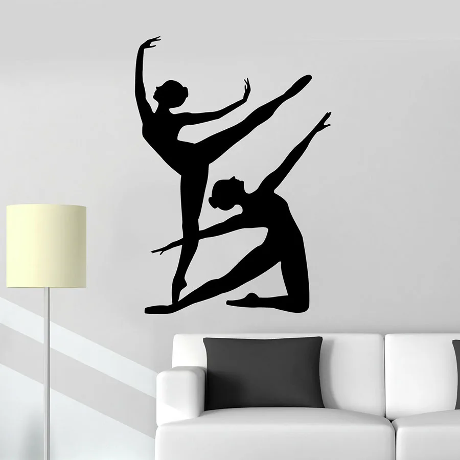 Ballet Dancer Wall Decal Girls Silhouette Dancing Vinyl Wall Sticker