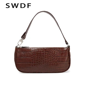 

Jin Mantang 2020 Ladies Bag Crocodile Pattern Patent Leather Handbag Retro Luxury Designer Handbag Brand Small Clutch Bag