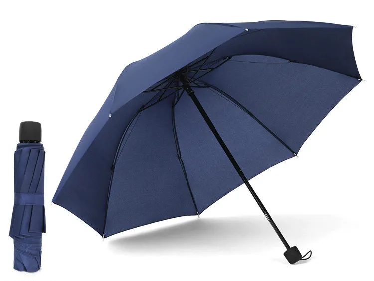 Ручной Одноцветный 3 складной зонт складной для мужчин и женщин бизнес обратная реклама не автоматический Солнечный И Зонт от дождя