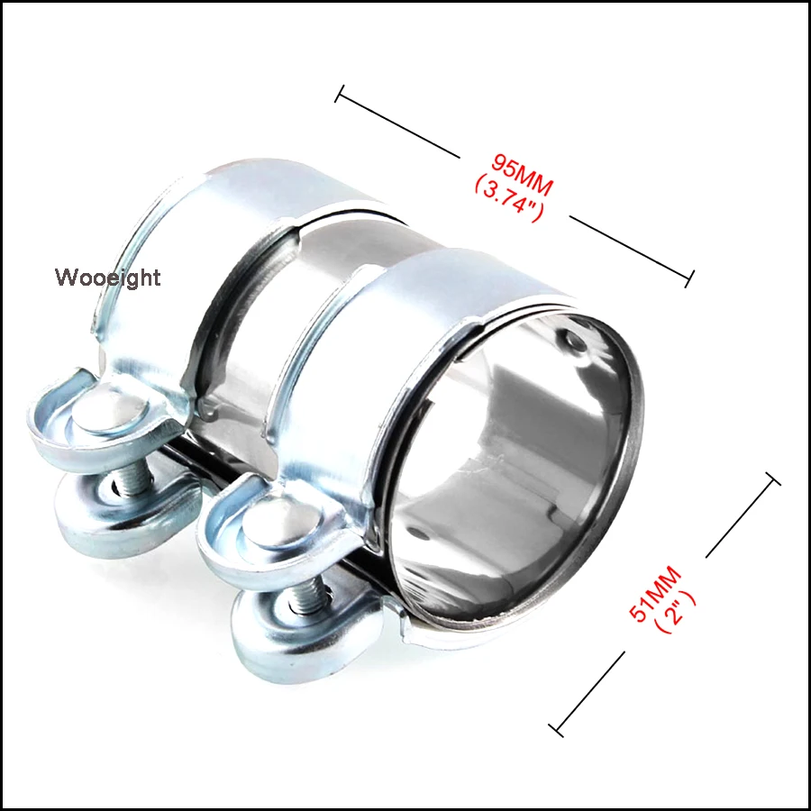 Wooeight " /5,1 см Нержавеющая вытяжка втулка Соединительный зажим соединитель выхлопной трубы сверхмощный рукав двойной зажим адаптер трубки