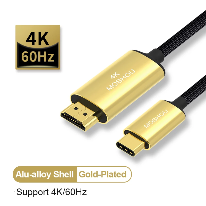 

USB C HDMI Cable Type C to HDMI for MacBook Huawei Mate 30 Pro USB-C HDMI Thunderbolt 3 Converter Adapter