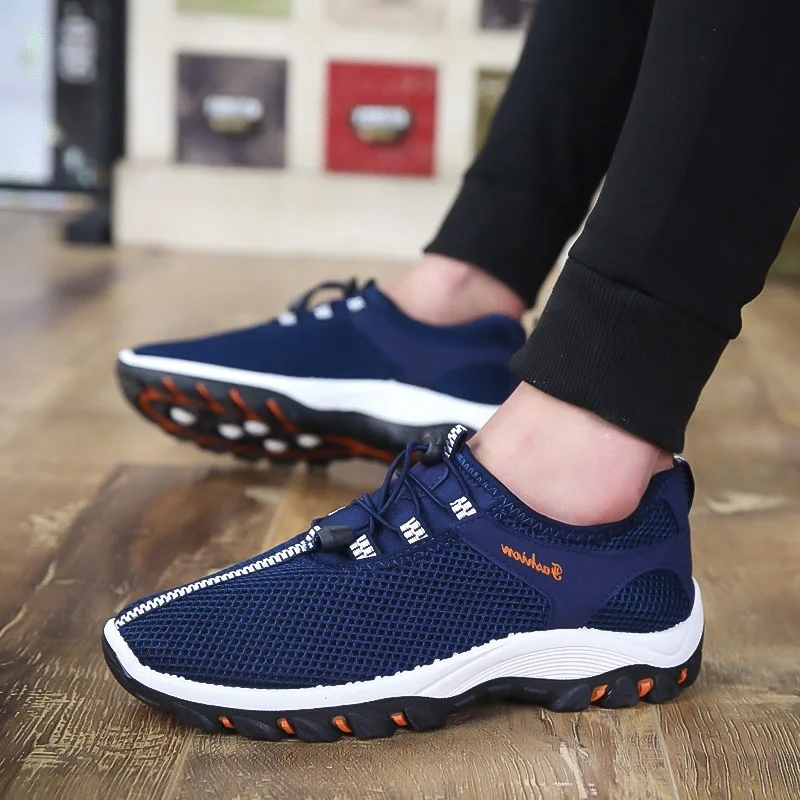 

2019 Shoe Summer Men Men's New Style Breathable Casual Mesh Korean-style Sports Flat Heel Netcom for Feet Sandals Fashion