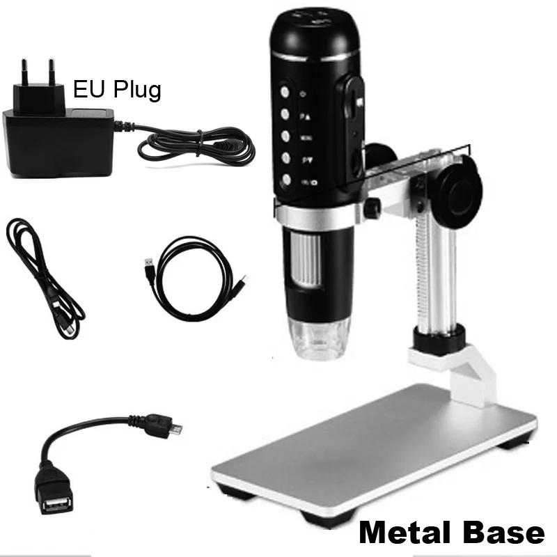 EU Plug Metal Base Мышь управления 5MP 1000X1080 P микроскоп HDMI цифровой USB эндоскоп камера лупа для электронной паяльная станция SMT телефон - Цвет: EU Plug Metal Base