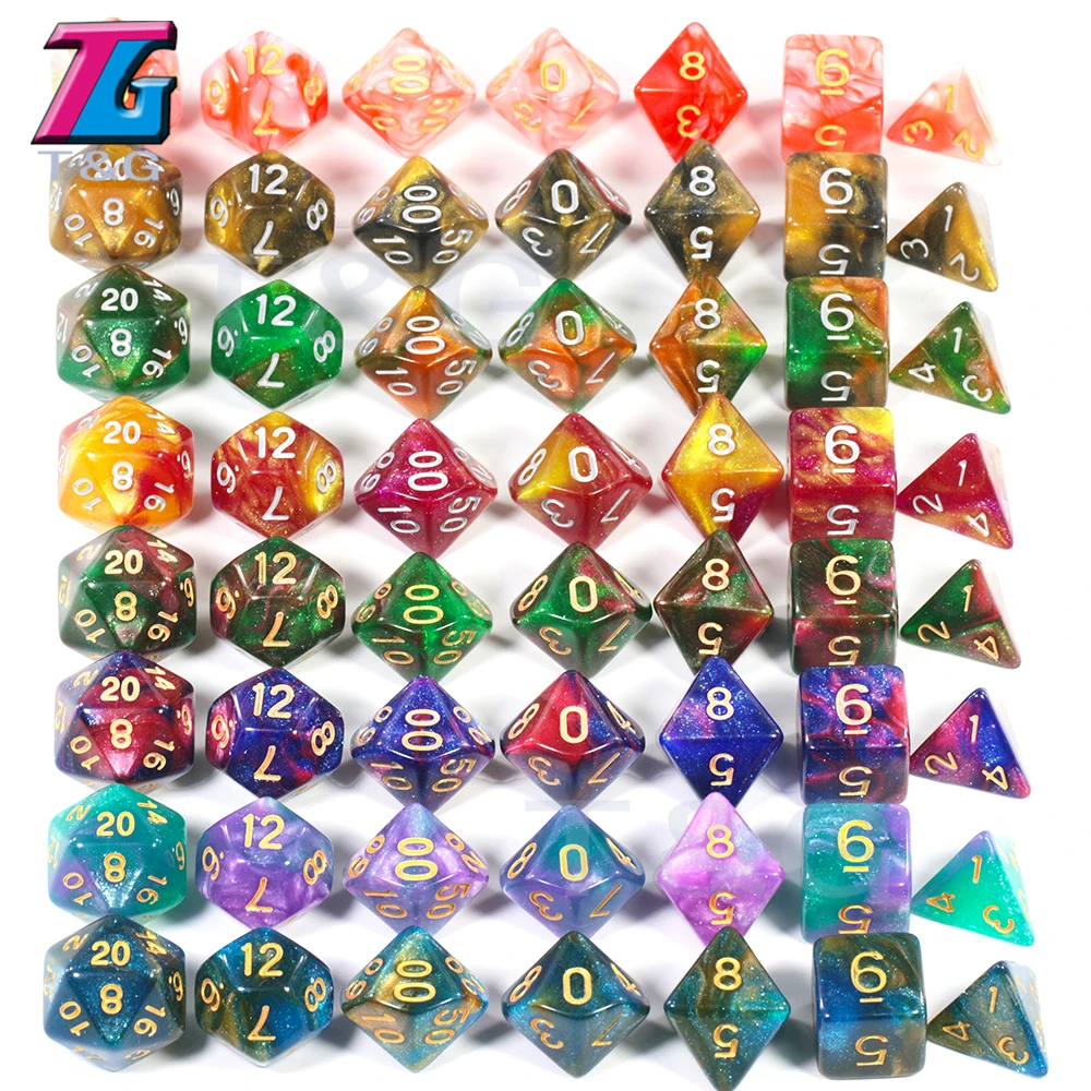 Супер Вселенная Галактика DND кости набор D4 D20 RPG лучшие подарки 15 видов цветов для