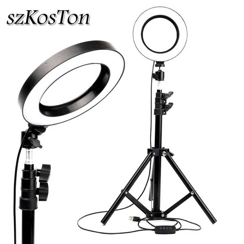 

LED Selfie Ring Light Photography Photo Studio light For Youtube Makeup Dimmable Selfie Annular Fill Lamp With 1.6m Tripod Stand