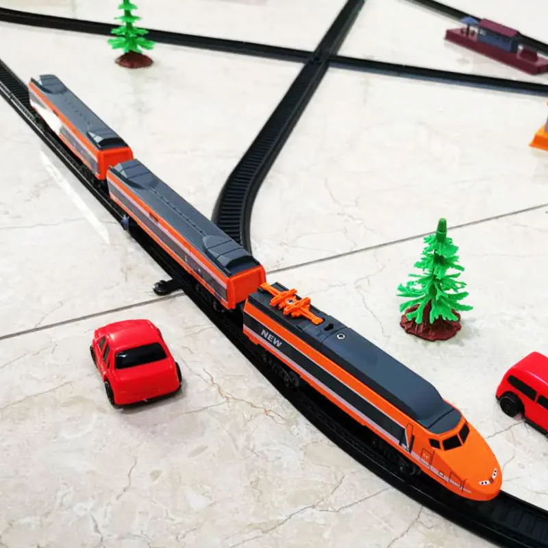 New Children's Railway Model Train Set Modern Electric Train Toy For Children RC Trains For Kids Gift DIY Track Trains Rails Kid