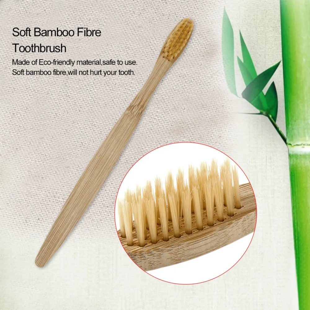 Экологически чистая деревянная зубная щетка бамбуковая зубная щетка мягкая бамбуковая фибра деревянная ручка низкоуглеродистая Экологичная Прямая поставка