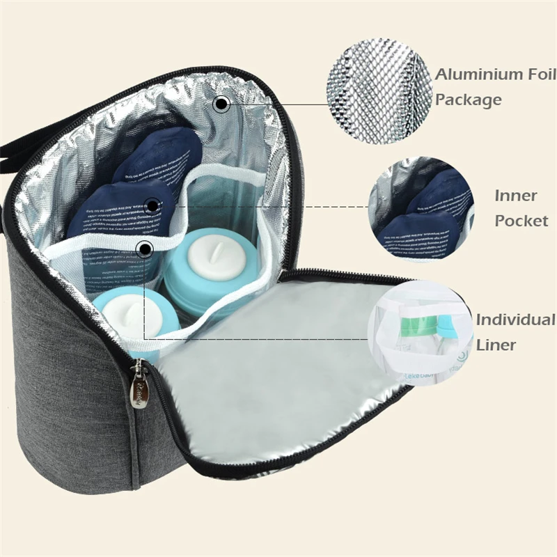 Lekebaby Thermal Insulation Bag Fresh-keeping Breast Milk Baby Bags For Mom Aluminum Foil Insulation Handbag Baby Bottle Tote Bags For Travel