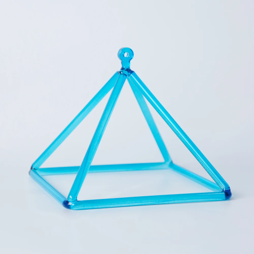 6Inch High Quality Blue Color Chakra Clear Quartz Crystal Singing Pyramid healing energy | Спорт и развлечения