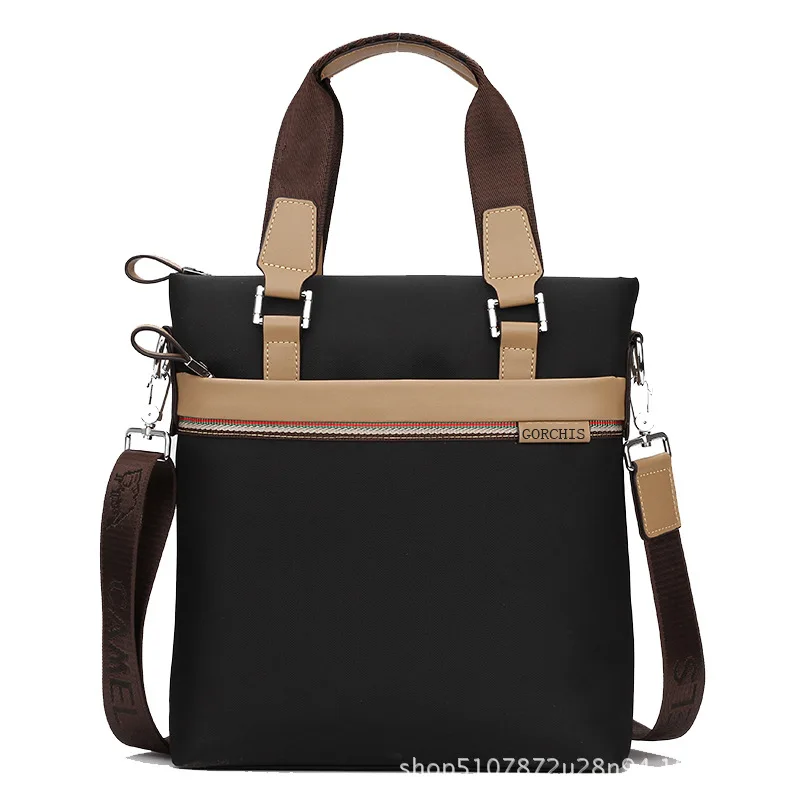 

New Style Gorchis MEN'S Handbag Verticle Oxford Canvas Waterproof Crossbody Bag Business Casual Trend Men's Bag