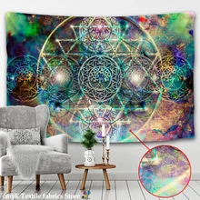 Tenture murale indienne Mandala, tapisserie en tissu, style Boho, psychédélique, Hippie, lune, nuit