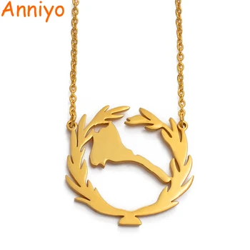 

Anniyo Eritrea Map Pendant and 45cm Necklaces for Women/Girl Gold Color Jewelry African Map of Eritrean Gift #026121