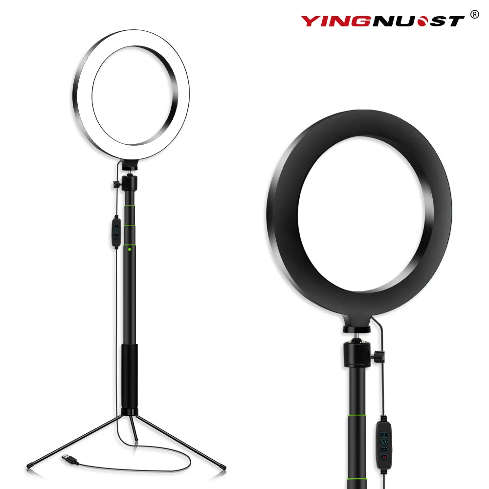 

8inch Ring Light with Stand YingnuoST 20cm LED Camera Selfie Light Ring with Selfie Stick and Phone Holder for Video Photography Makeup Live Streaming