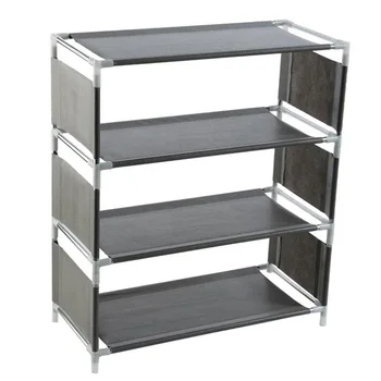 

4 Tiers Shoes Rack Assembled Stainless Steel Shoes Storage Cabinet Dustproof Shoes Rack Shelf Stand Shoes Organizer