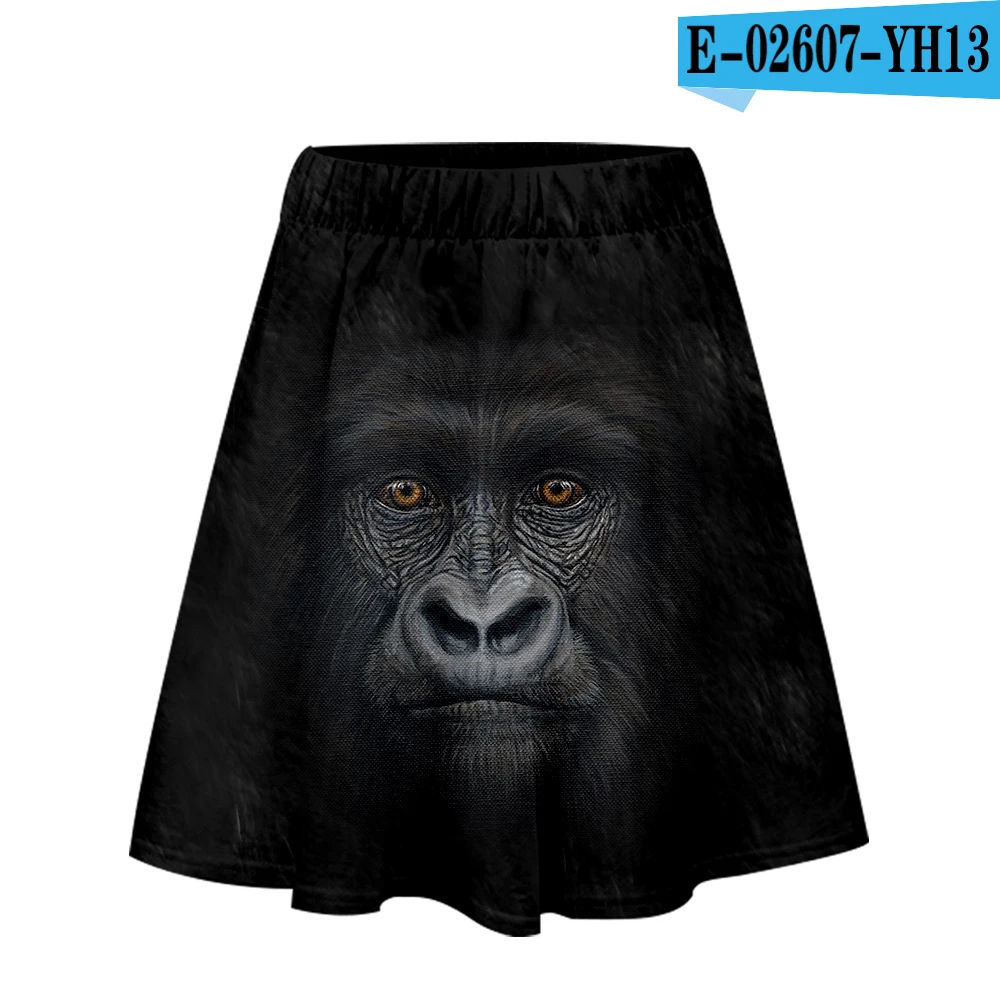 Orangutan/юбка с 3D рисунком; Повседневная летняя модная женская повседневная юбка для девочек; Стильная летняя Модная стильная юбка - Цвет: As shown