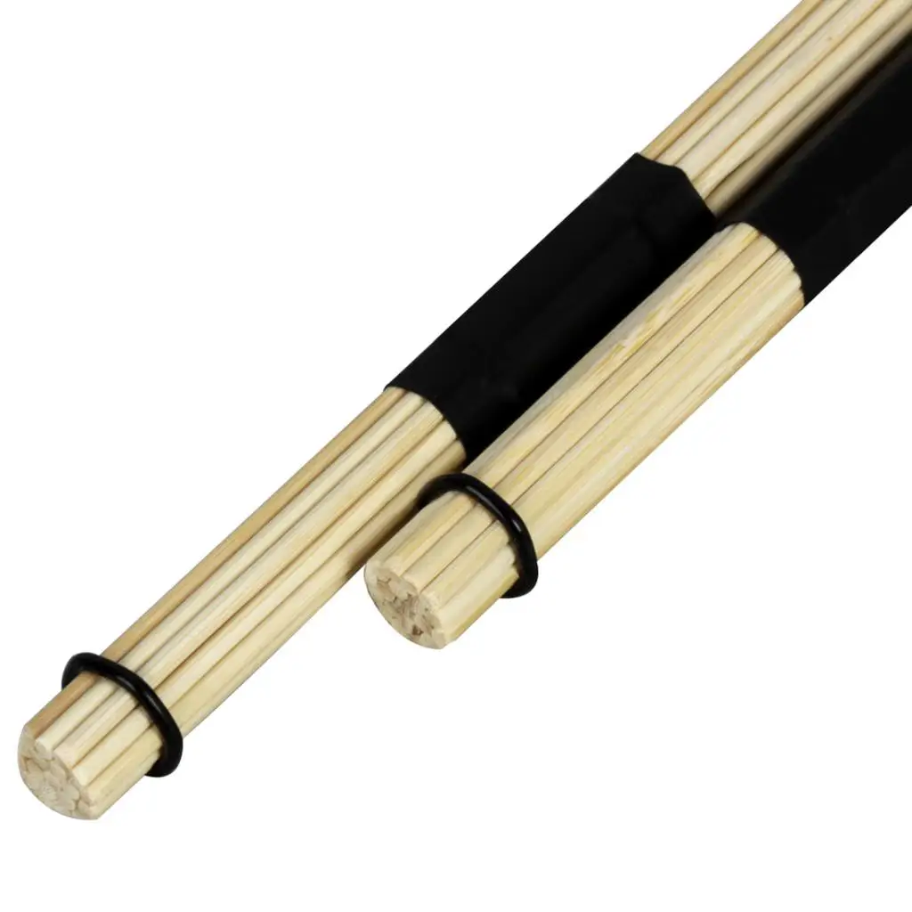 1 Pair Wooden Drum Rod Brushes Drumsticks for Cajon Jazz Drum Accessory, Black