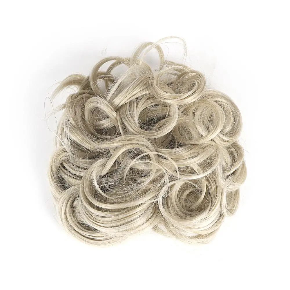 NeitsiSynthetic Hair Bun Messy Curly Scrunchie Chignon с эластичной лентой Updo shairpieces For Women Heat