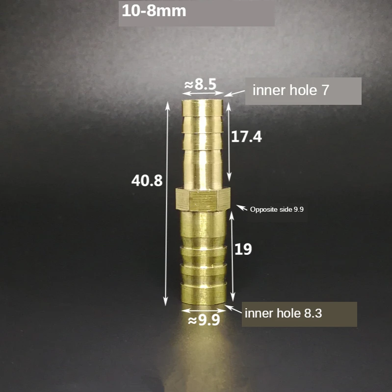 4mm 5mm 6mm 8mm 10mm 12mm 14mm 16mm 18mm 20mm 2 Way Straight Hose Barb Brass Pipe Fitting Reducer Coupler Connector pipe fitting water pipe fitting hose pipe fitting