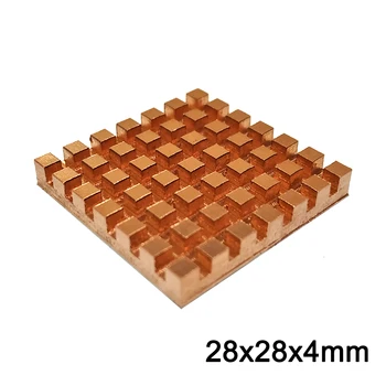 

Pure Copper Heat Sink Adhesive Back Cooling For VGA DDR MOS GPU IC Chipset Radiator Cooler Heatsink 28x28x4mm