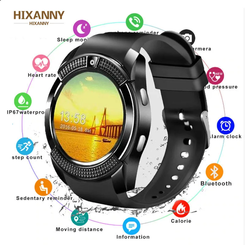

Smart Watch Men Bluetooth Sport Watches Women Ladies Rel gio Smartwatch with Camera Sim Card Slot Android Phone PK DZ09 Y1 A1