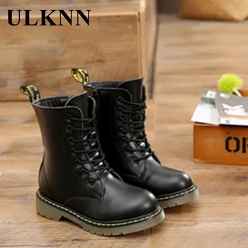 

Children Winter Warm Fur Waterproof Boots PU Leather Boy Kids Rubber Boots Baby Girls Snow Boots Martin Boots