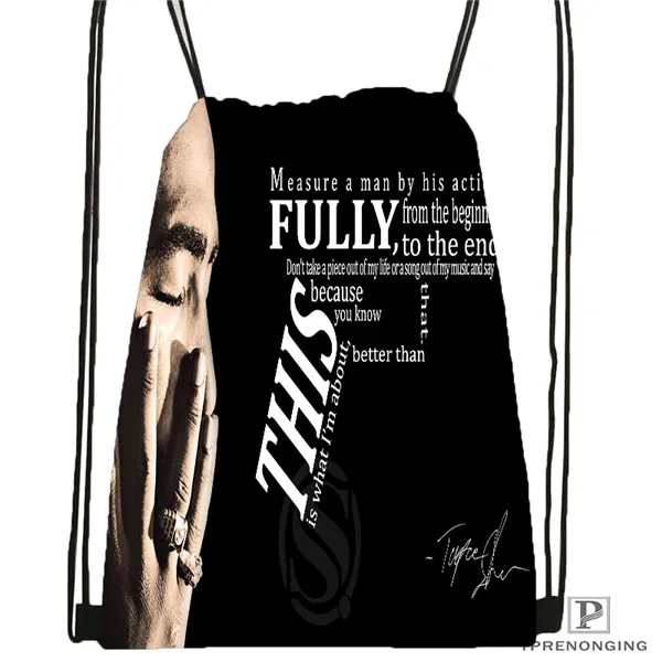 Drawstring Backpack Пользовательские Tupac художественная походная сумка на шнурке подарочные сумки для мужчин и женщин милый рюкзак дети ранец(черная спина) 31x40 см#180531-01-01 - Цвет: Drawstring Backpack