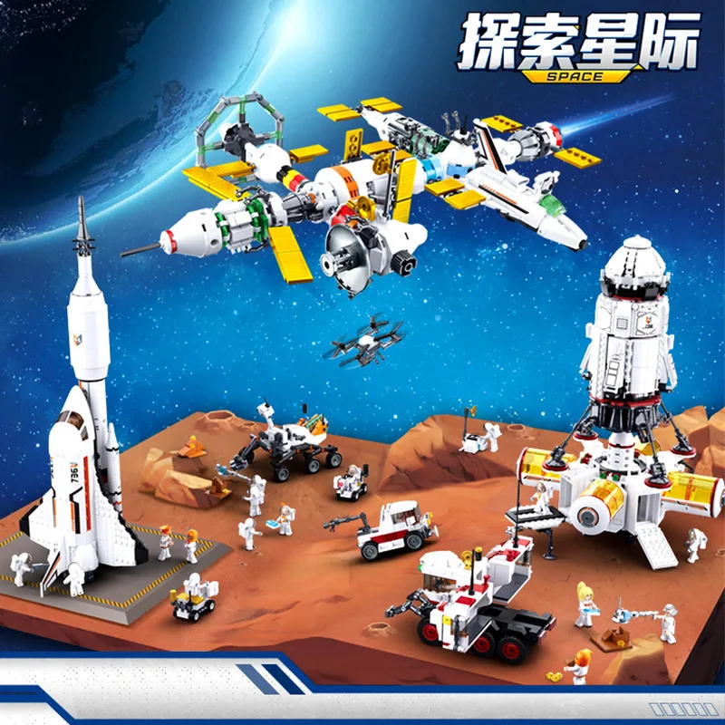 

Small Luban 07312 International Space Station Space Rocket Interstellar Spell Assembly Building Blocks Toy