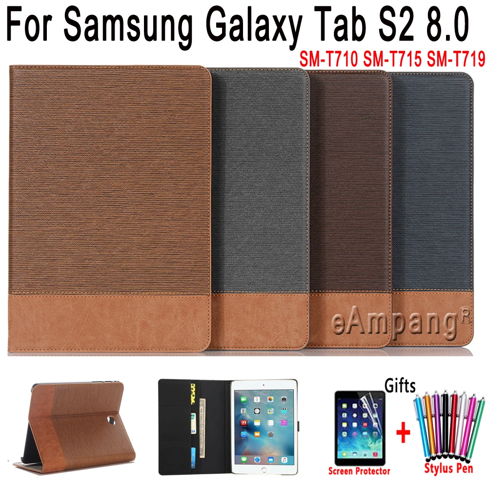 Кожаный чехол для Samsung Galaxy Tab S2 8 0 SM-T710 SM-T715 SM-T719 крышка смарт с авто режимом
