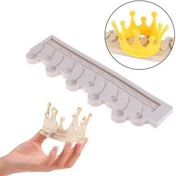 

1pcs 3D Crown Shape Chocolate Molds Sugarcraft Candy Mold Child Birthday Cake Crown Decoration Silicone Mould