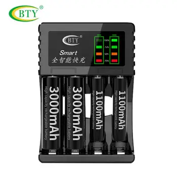 

4 Lots LED Multi-function Battery Smart Charger DC Micro USB 5V/1A For AA AAA Ni-MH/Ni-Cd Rechargeable Battery With Hort Circuit