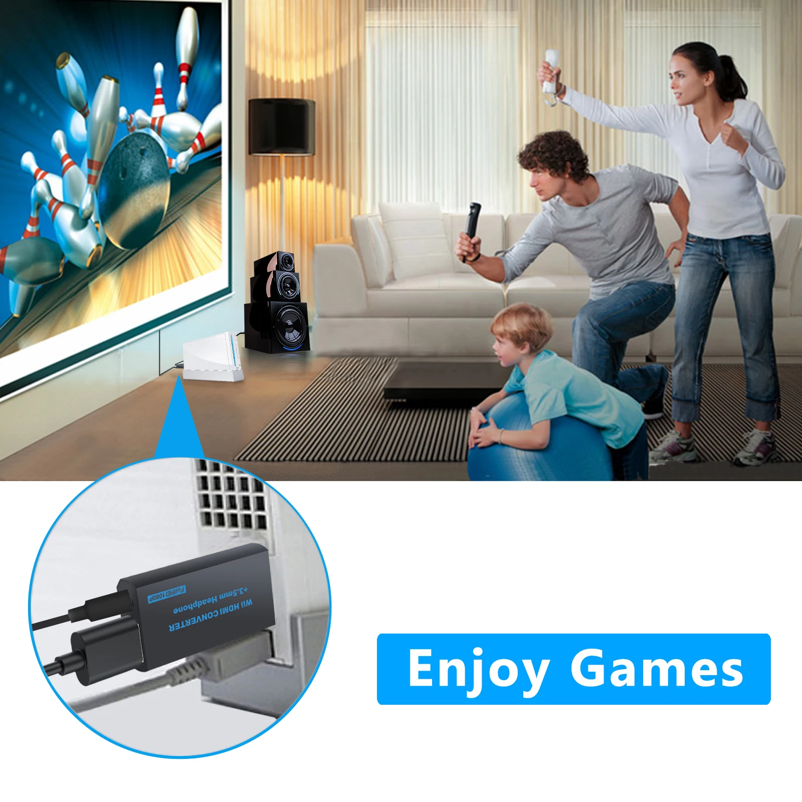 ESYNiC для nintendo wii HDMI конвертер wii в HDMI конвертер весы wii сигнал на 720p и 1080p wii 2HDMI 3,5 мм аудио адаптер