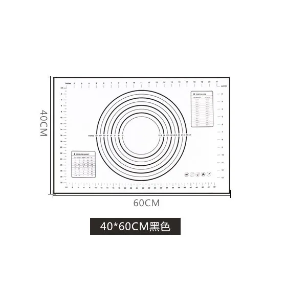 Силиконовые коврики для выпечки лист тесто для пиццы антипригарный держатель для кондитерских изделий Кухонные гаджеты Инструменты для приготовления пищи посуда Аксессуары для выпечки - Цвет: BLACK - 3