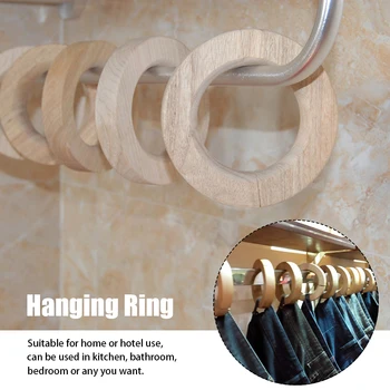 

Towel Smooth Scarf Hanging Ring Solid Wood Strong Magnetic Bedroom Bathroom Space Saving Clothes Round Curtain Strap Home