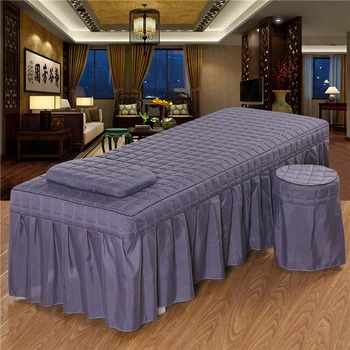 

2xMassage Cosmetic Table Valance Sheet Cover with Hole 2 colors-180x60cm