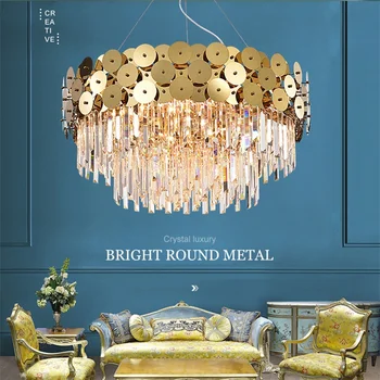 

OUFULA Crystal Chandelier Lamp Luxury Gold LED Fixtures Modern Creative Decorative For Living Room Dining Room Villa Duplex