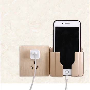 

Portable Wall Sticking Phone Holder Socket Multifunction Paste Type Adhesive Charge Up Cell Phones Support Rack Shelf With Hooks