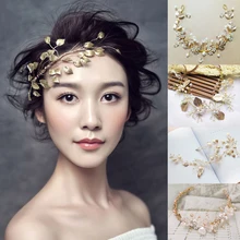 Свадебный головной убор Корона головной убор повязка на голову с жемчугом свадебный головной убор ручной работы романтический цветок Диадемы Ювелирные изделия Для Волос Аксессуары