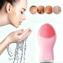 Мини Портативная электрическая щетка для чистки лица, очищающие устройства для стиральной машины, водонепроницаемый силиконовый массажный инструмент для ухода за кожей 40#810