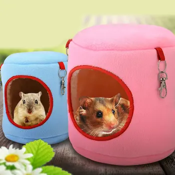 

Hamster Cage House Cylindrical Hanging Nest Cute Hammock Cotton Bed For Small Pets Hamsters Squirrel Guinea Pigs